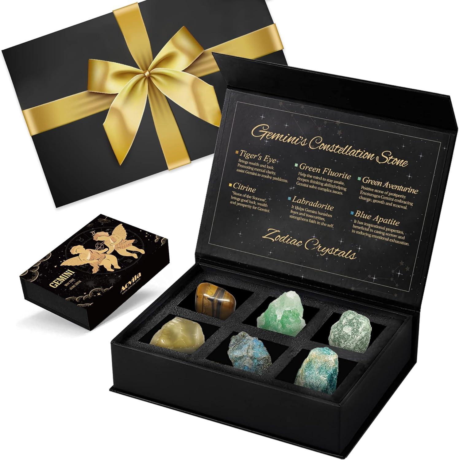Tested Crystal Energy, Rare Birthstone, Eco-Wrap & Personalized Card for Zodiac Birthday Giving