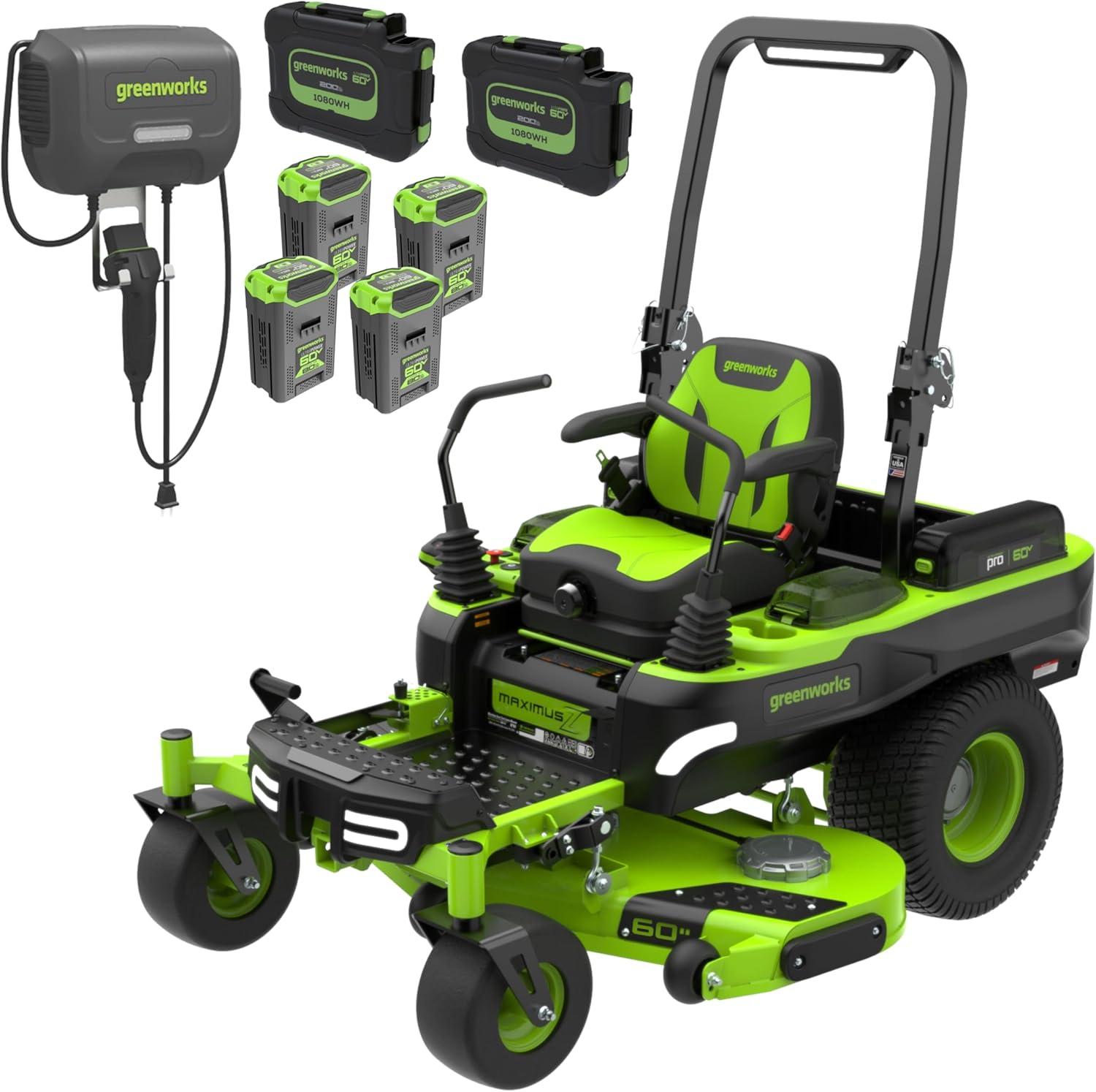 Greenworks 60V Zero Turn vs Air Filter Kit: 4-Hour Recharge + Fuel Filter Spark Plug Clamps for Lawn Care