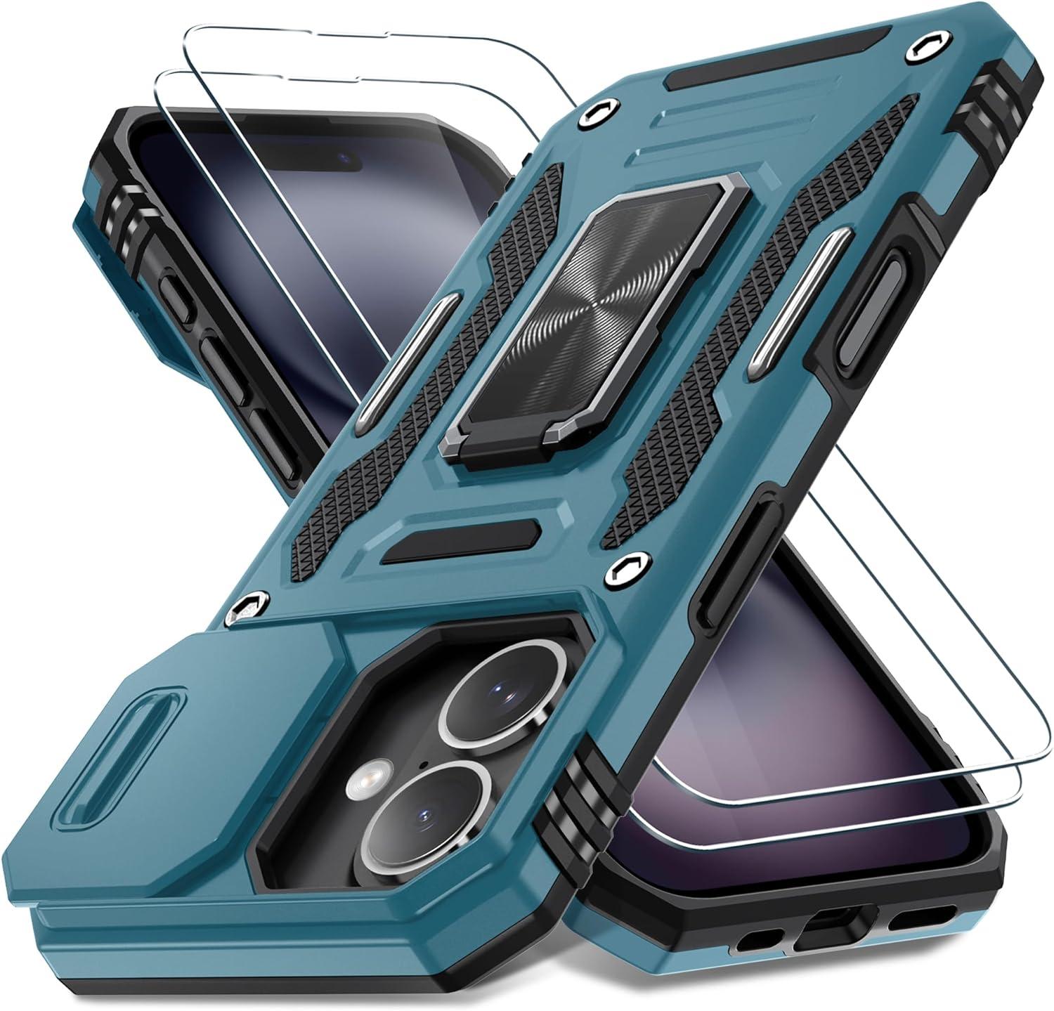 DEERLAMN vs. [Other Brand] Case for iPhone 16: Slide Camera Cover, Screen Protector Tested for Light Blue
