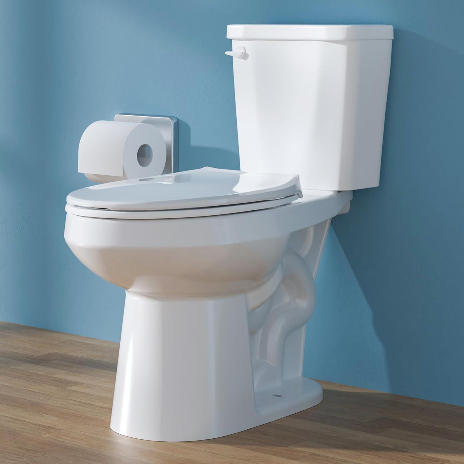 17-Inch ADA Toilet: Versus Standard-Surprising Comfort for Seniors (Chair Height, Single Flush, White)