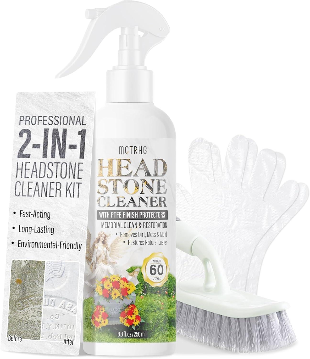 Headstone Cleaner Tested: Moss & Grime Removal (8.8 oz) Restores Luster on Stone