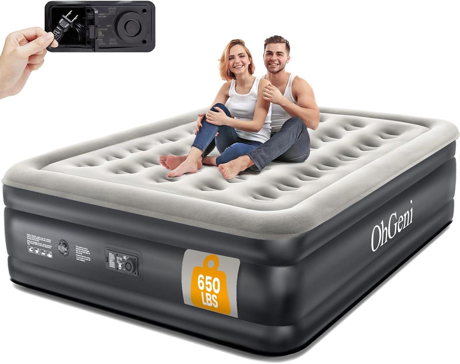 Built-In Pump, 18 Raised Comfort, Upgraded Surface: Camping Tested (650 lbs Max)
