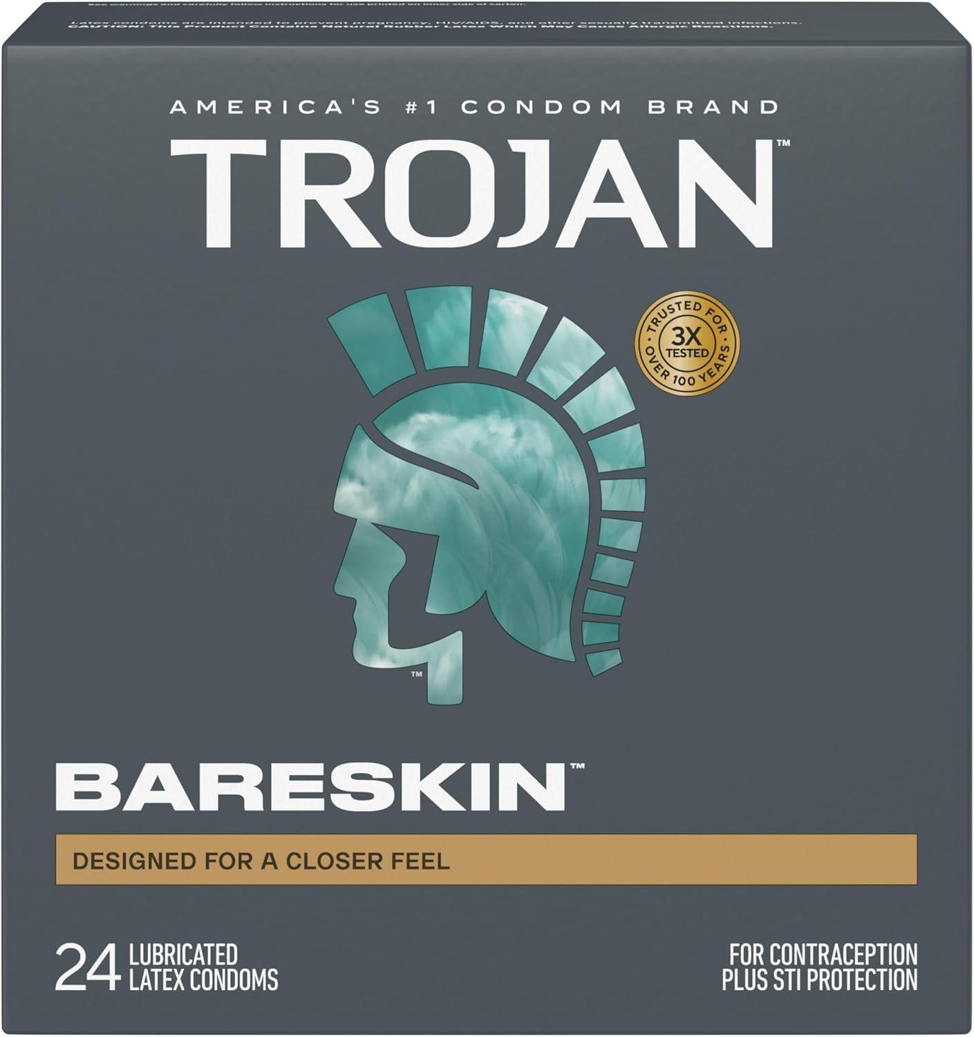 Trojan Bareskin Condoms Tested Thinner & Smoother Feel for Enhanced Intimacy & Safety