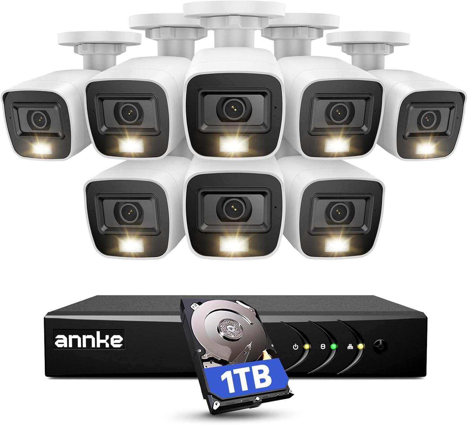 ANNKE 3K Lite Security Camera System Compared: AI Detection, 1080p HD, 1TB Storage, H.265+ Tech, Color Night Vision… Smart Dual Light