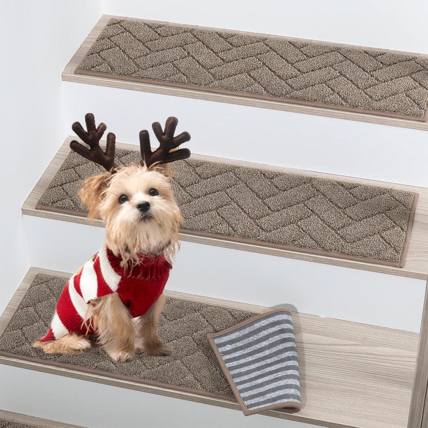 Non-Slip Stair Treads Tested for Kids & Pets Safety, Residue-Free Removal
