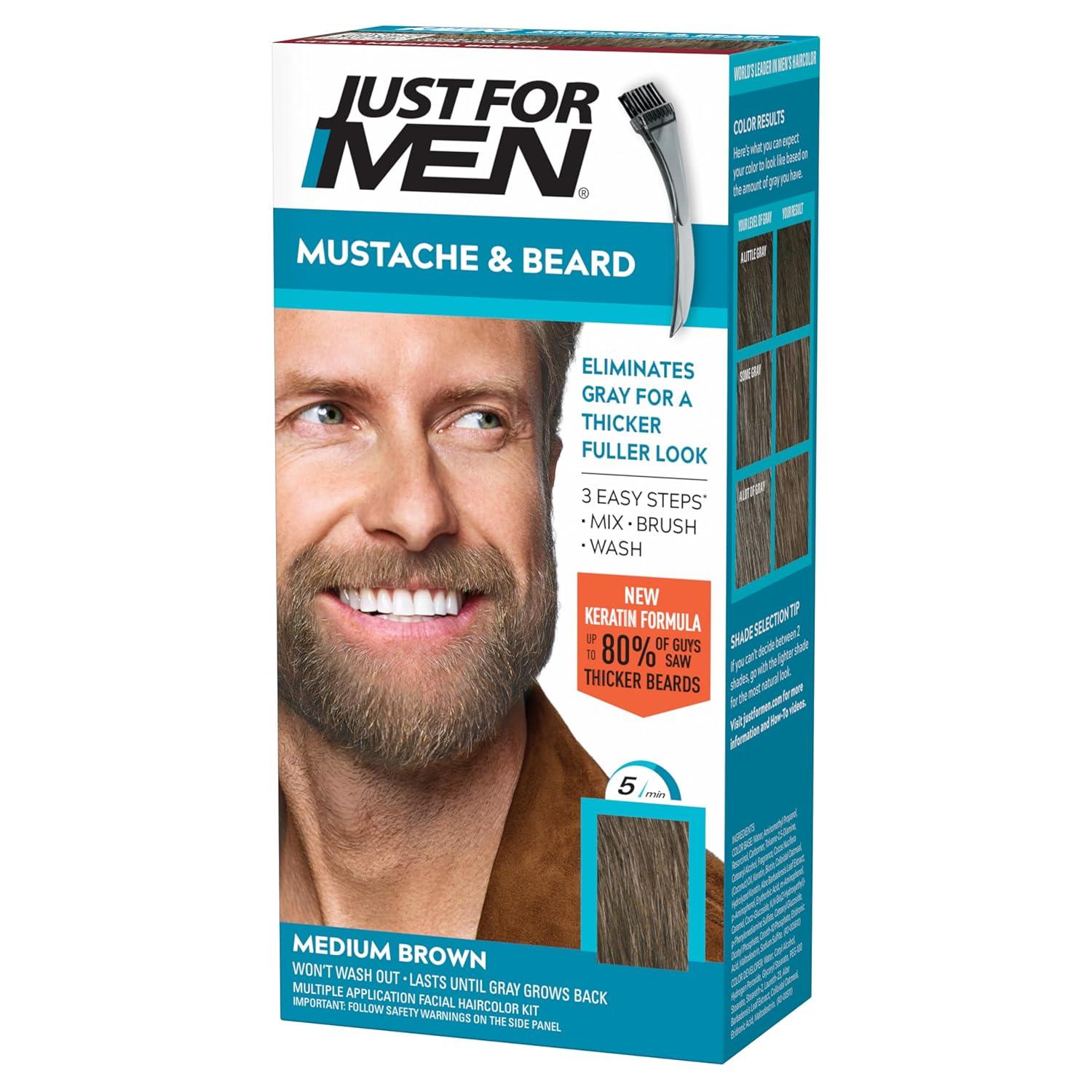 Surprising Beard Care Blend: Brush & Coconut Oil for Gray Hair, Tested in Medium Brown