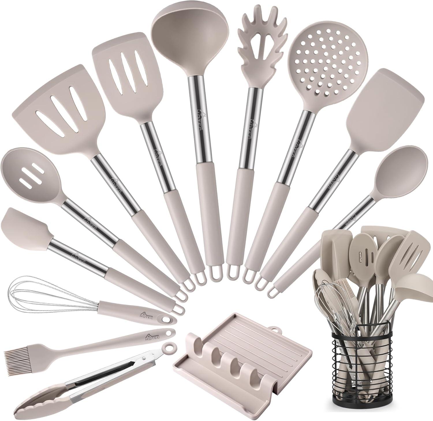 446°F Heat Resistant Silicone Utensils Tested: Surprising Kitchen Safety & Steel Holder
