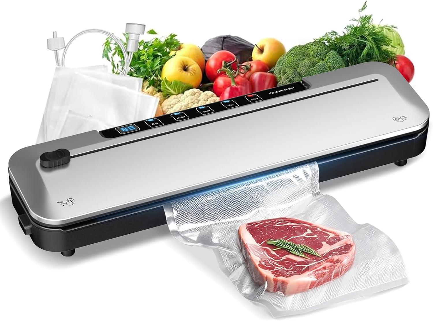 75Kpa Vacuum Sealer Tested: Surprising 6-in-1 Freshness with Timer & Cutter - Silver