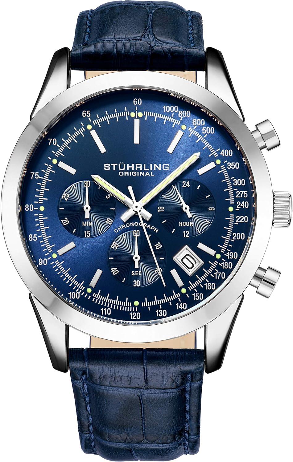 Stuhrling Blue Dial vs. Rialto Chronograph: Surprising 24-Hour Precision for Men's Watch Showdown
