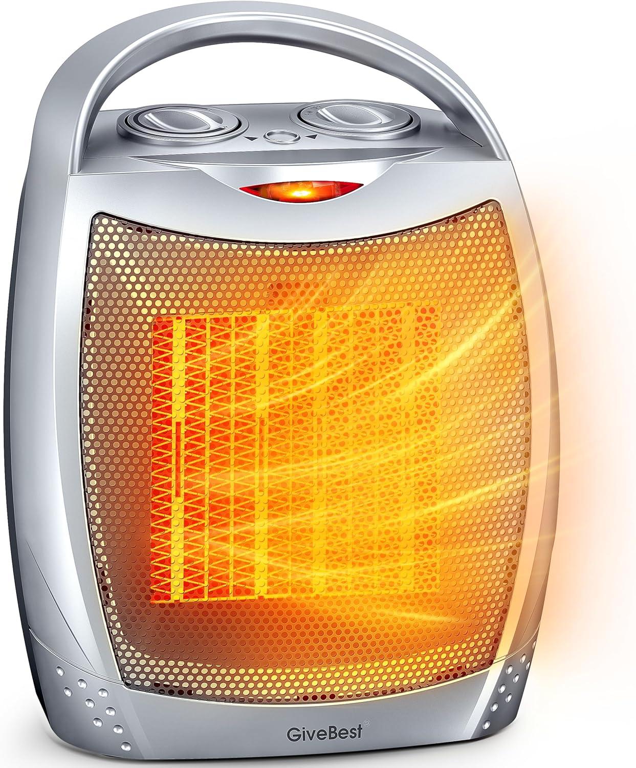 Best Thermostat - GiveBest Portable Electric Heater, 200 sq ft Silver Review