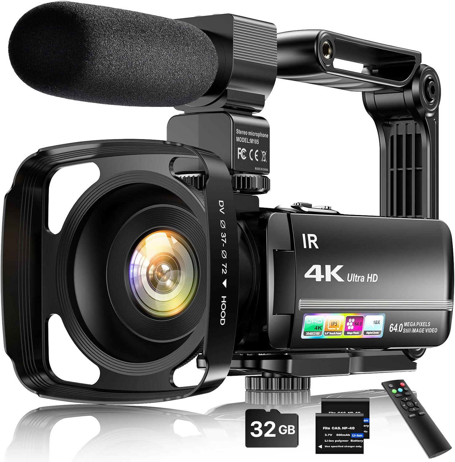 Best 4K Camcorder - 64MP Vlogging Touch Screen 18X Zoom Review
