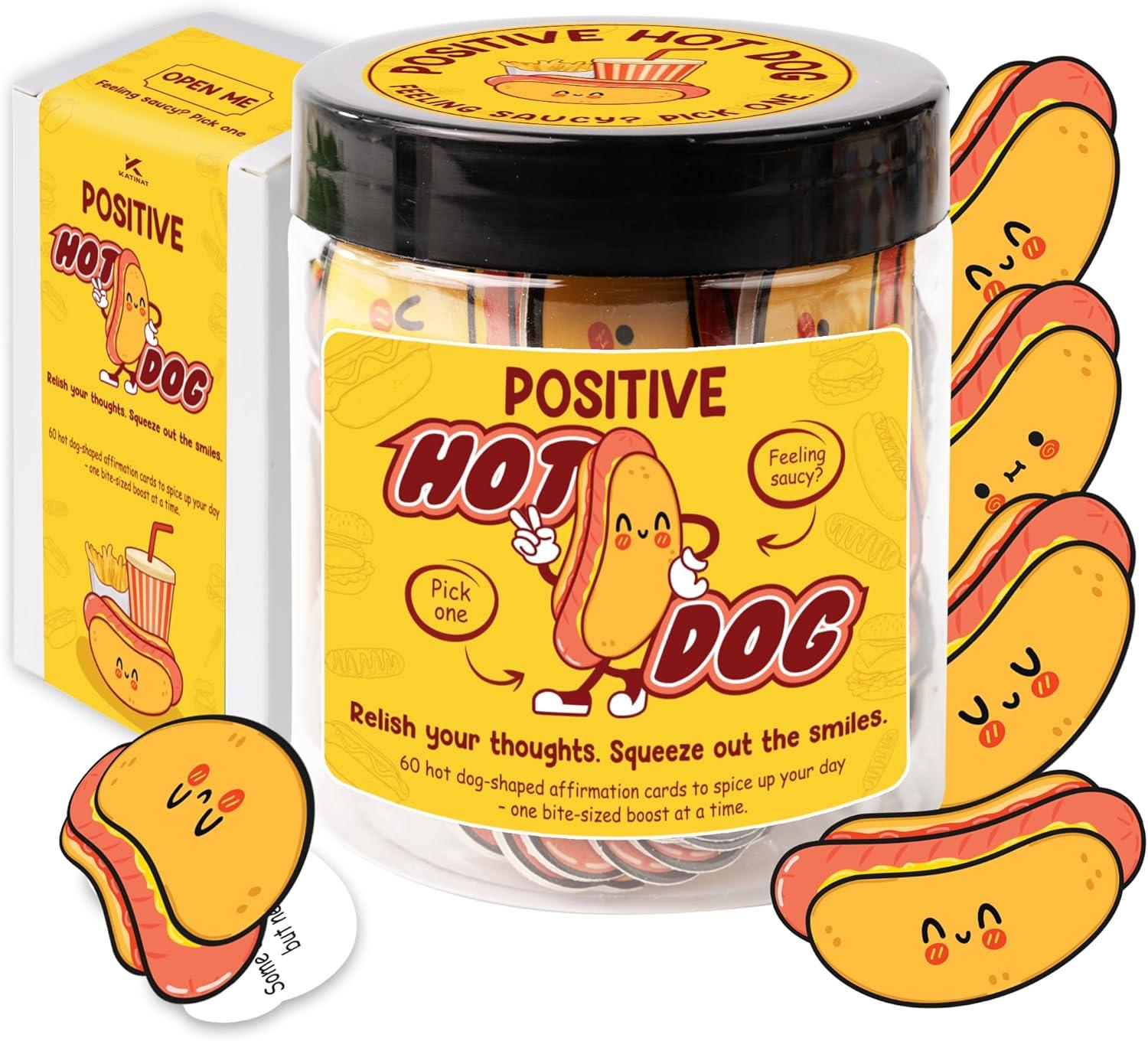 Best Food & Supplements - Positive Hot Dog Jar, 60 Funny Affirmation Cards Review