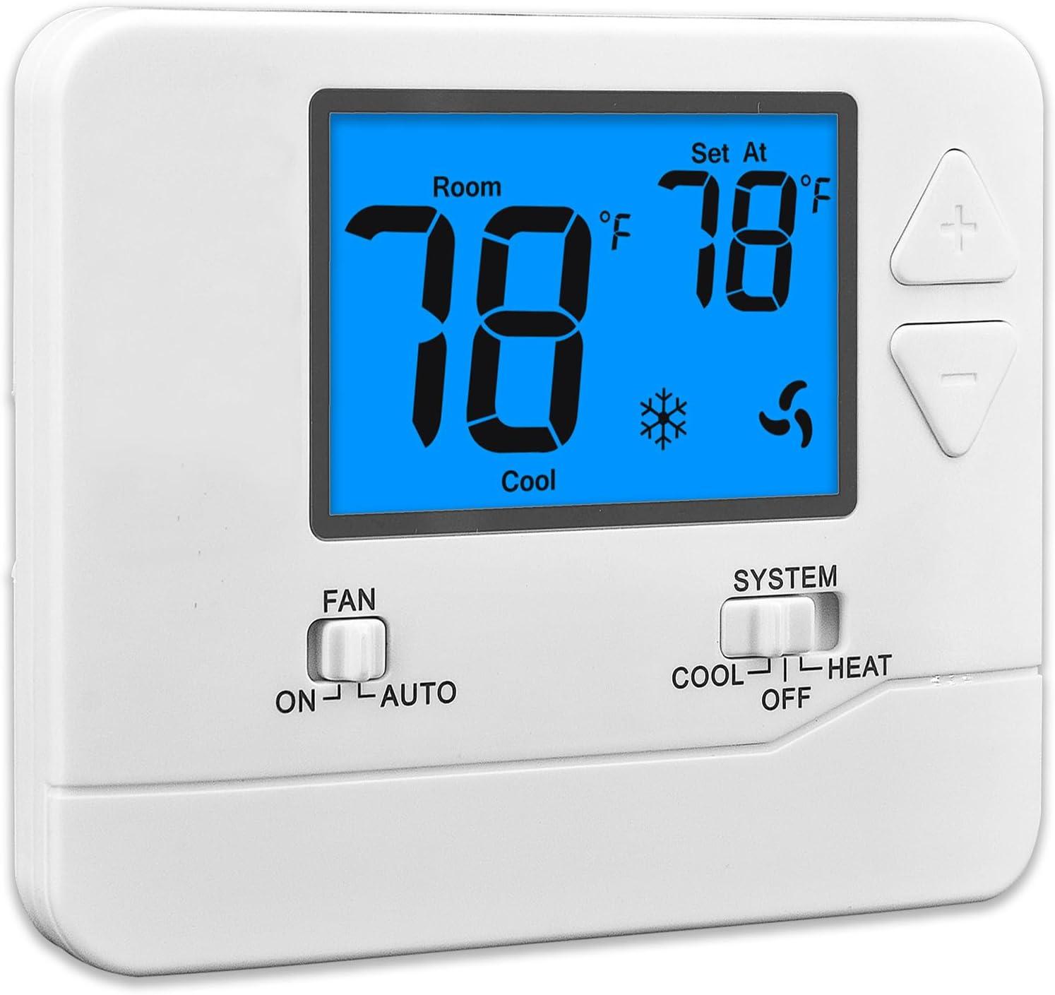 Best Thermostat - Non-Programmable 1 Heat/1 Cool Blue Backlight Review