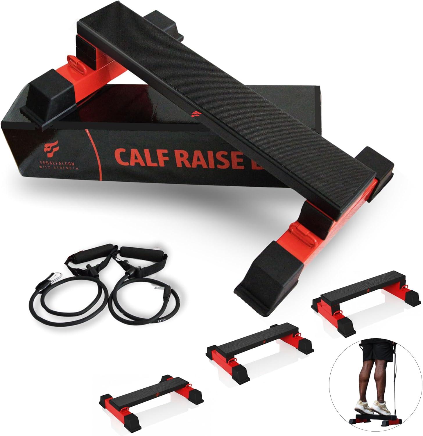 Best Calf Raise Block - Adjustable Machine Platform for Legs & Core, Squats, Stretches - Anti-Slip, Band Compatible Review