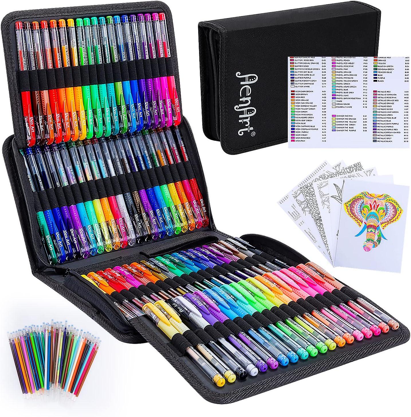 Best Gel Pens for Adult Coloring Books - 160 Pack with 40% More Ink, Black Case Review