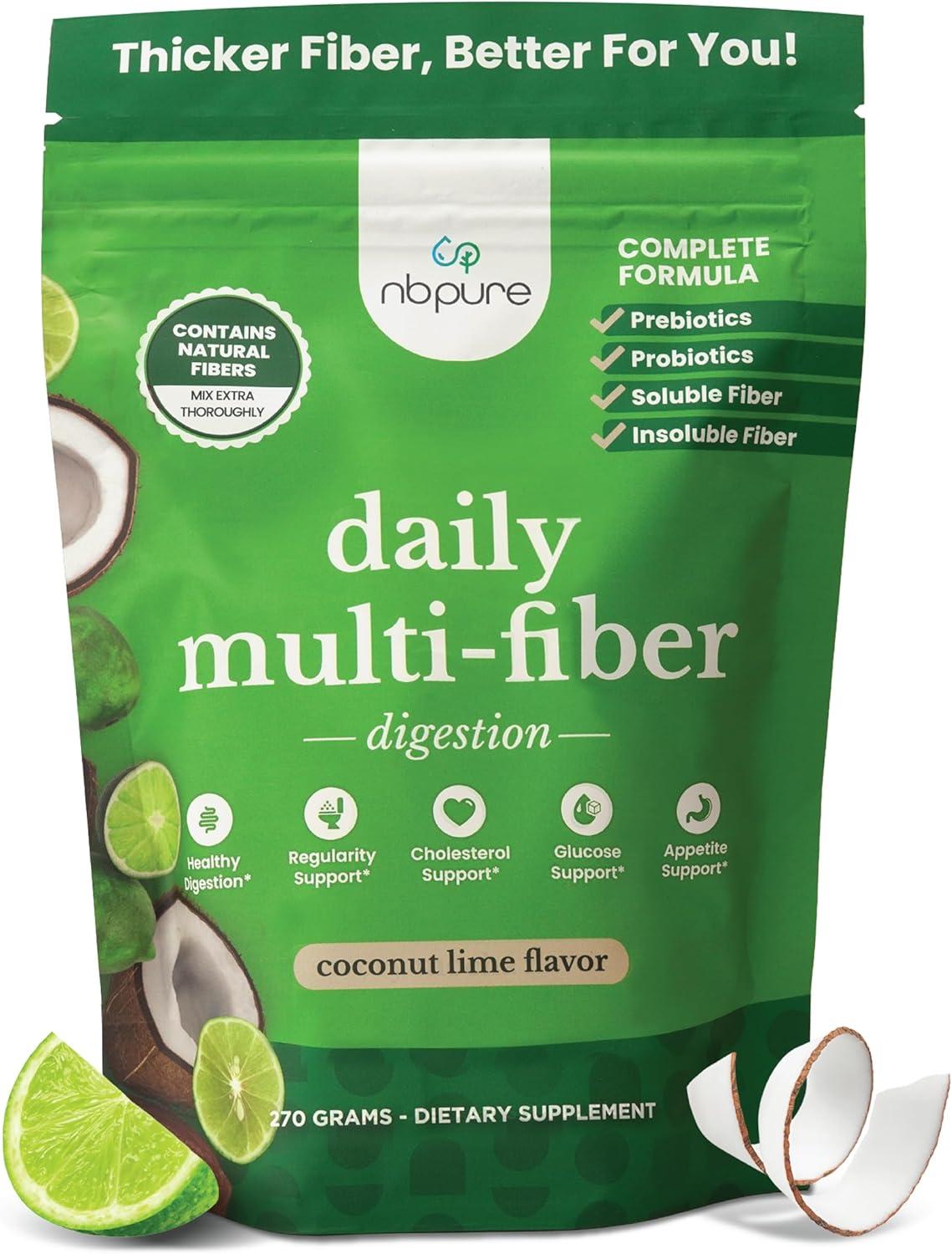 Best Fiber Supplement - nbpure Daily Fiber Powder Blend for Digestive Health, Cholesterol Support, Healthy Weight Management Review