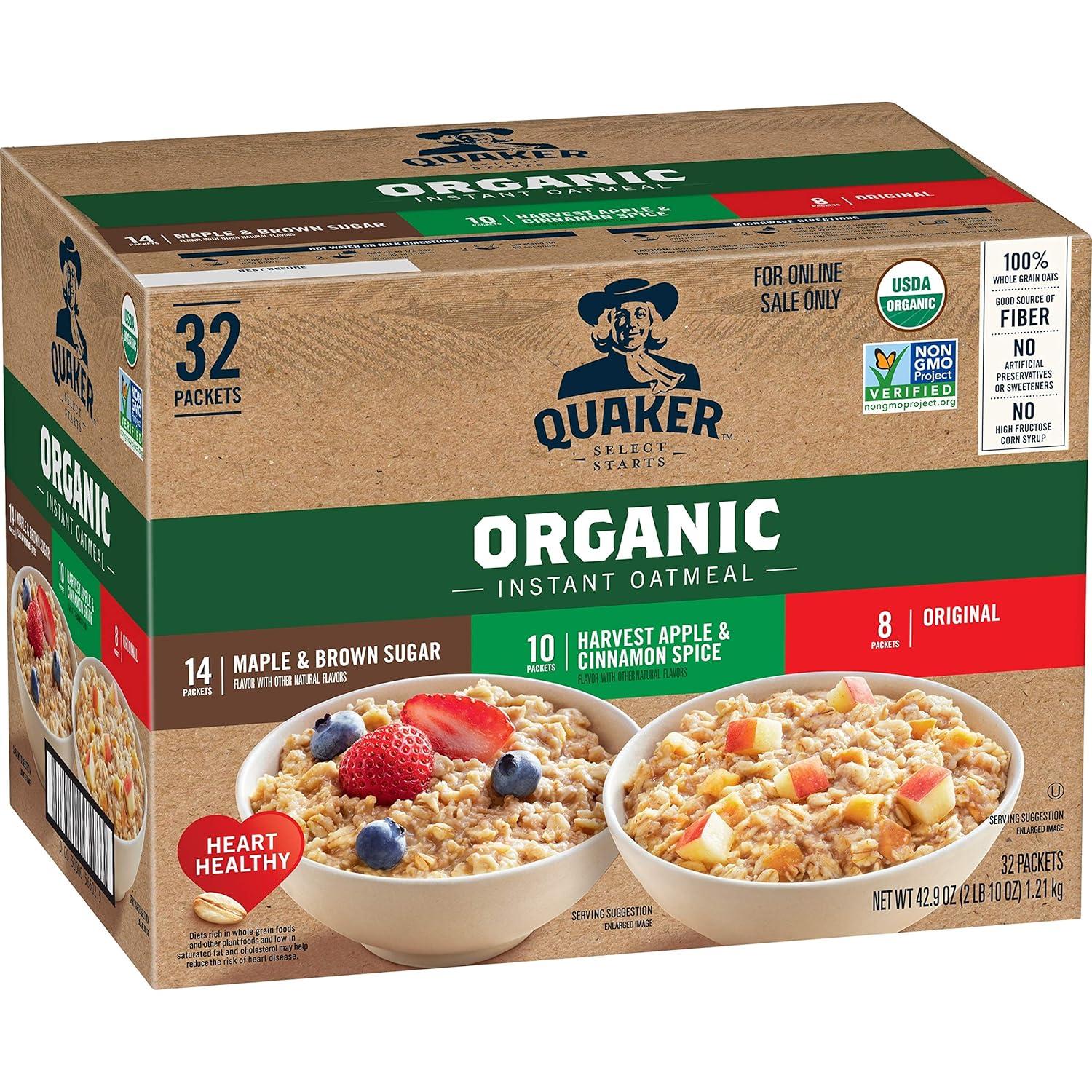 Best Instant Oatmeal - QUAKER USDA Organic Non GMO 32 Count Review