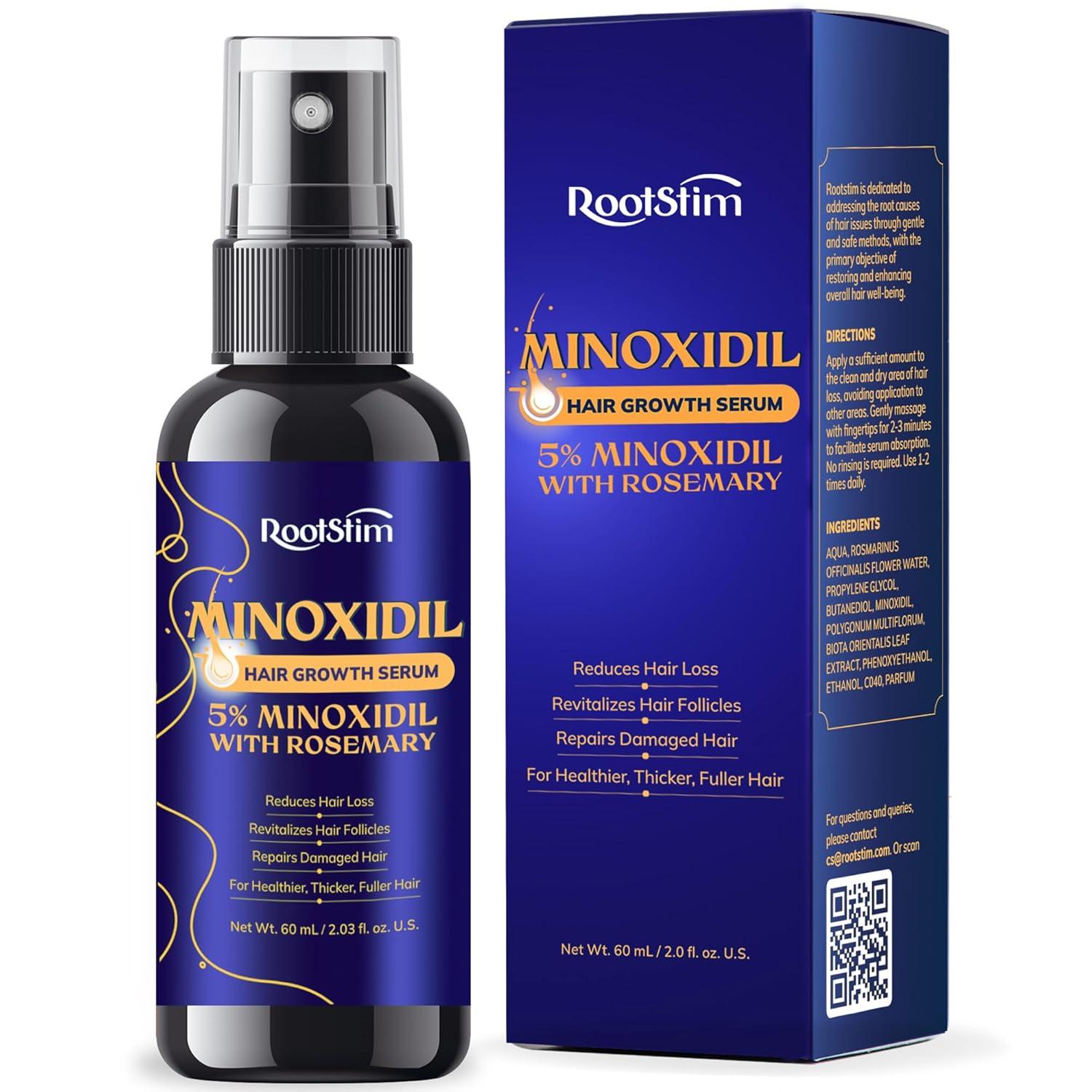 Best Hair Regrowth Treatment - 5% Minoxidil Hair Growth Serum with Rosemary for Faster Stronger Thicker Hair 60ML Review