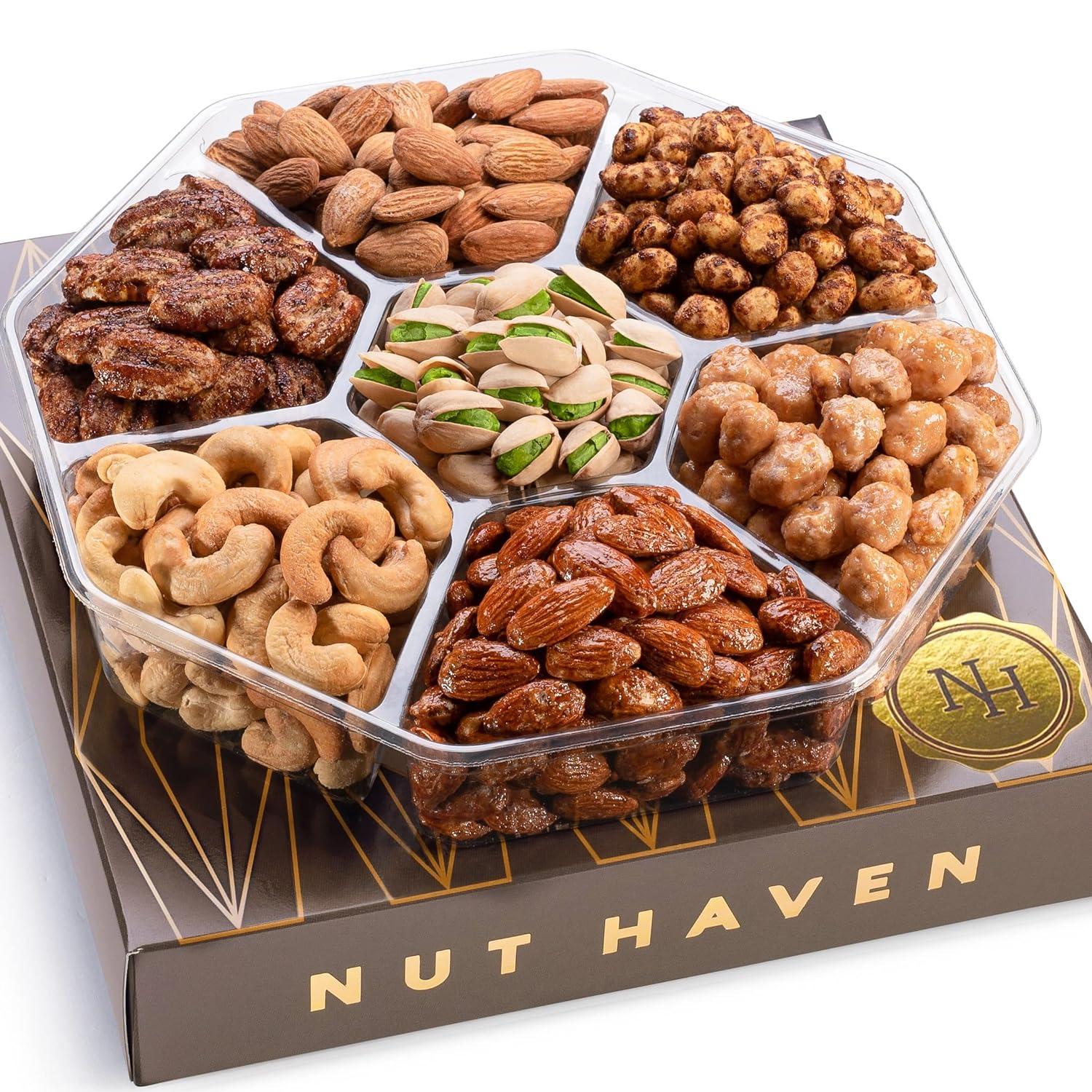 Best Food Gift - Holiday Christmas Nuts Gift Basket - Assortment of Sweet & Roasted Salted Gourmet Nuts Review