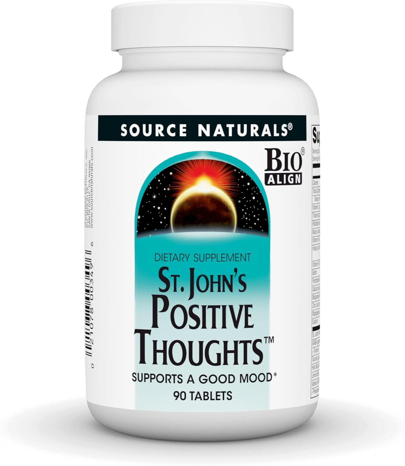 Best Mood Supplement - Source Naturals St. John's Positive Thoughts, Supports A Good Mood* - 90 Tablets Review