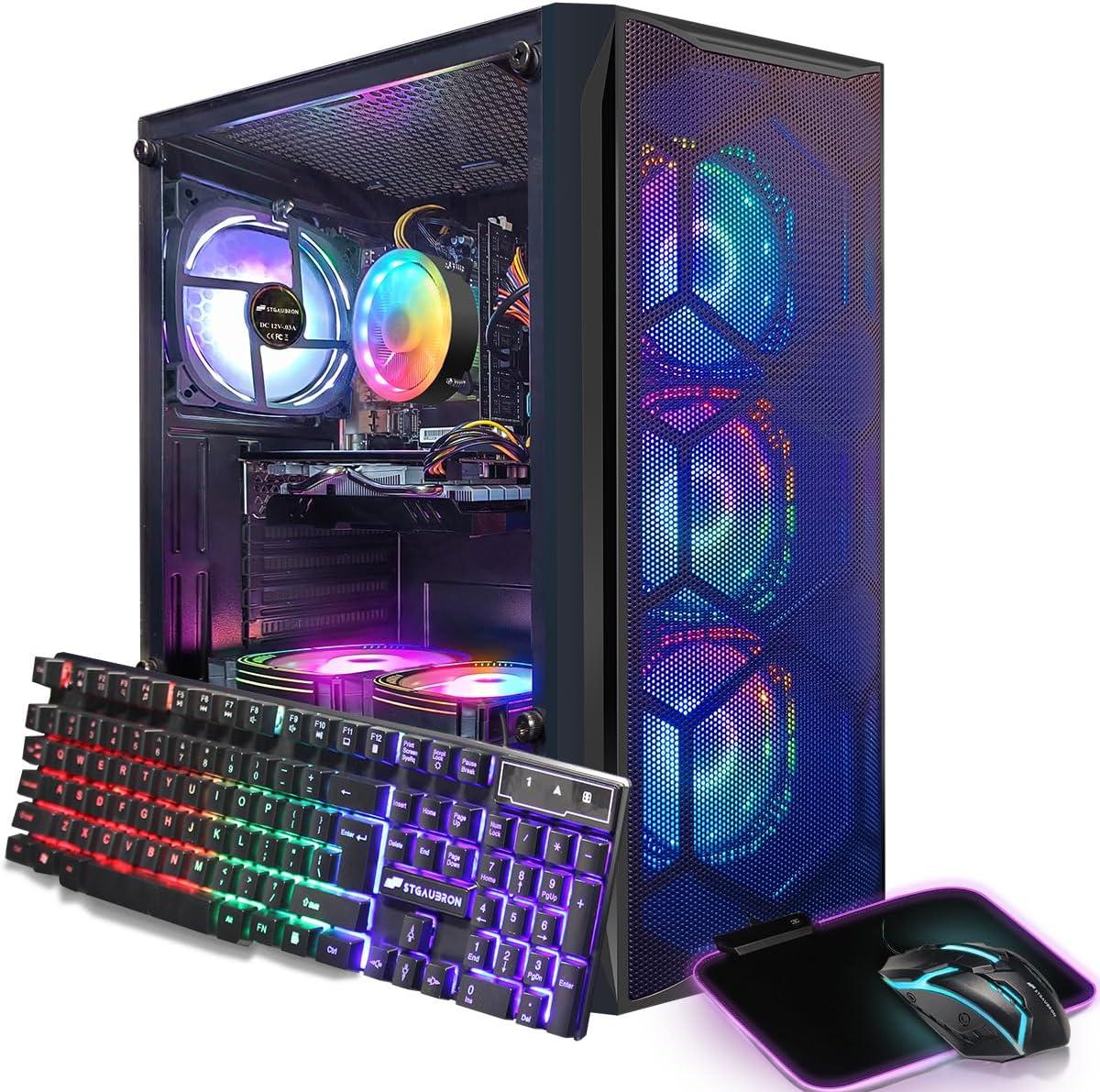 Best Gaming PC - STGAubron Desktop Computer, Intel i7 3.9GHz, Radeon RX 580 8G, 16GB RAM, 512GB SSD, WiFi 6, Bluetooth 5.2, RGB Fan x6, Windows 11 Home Review