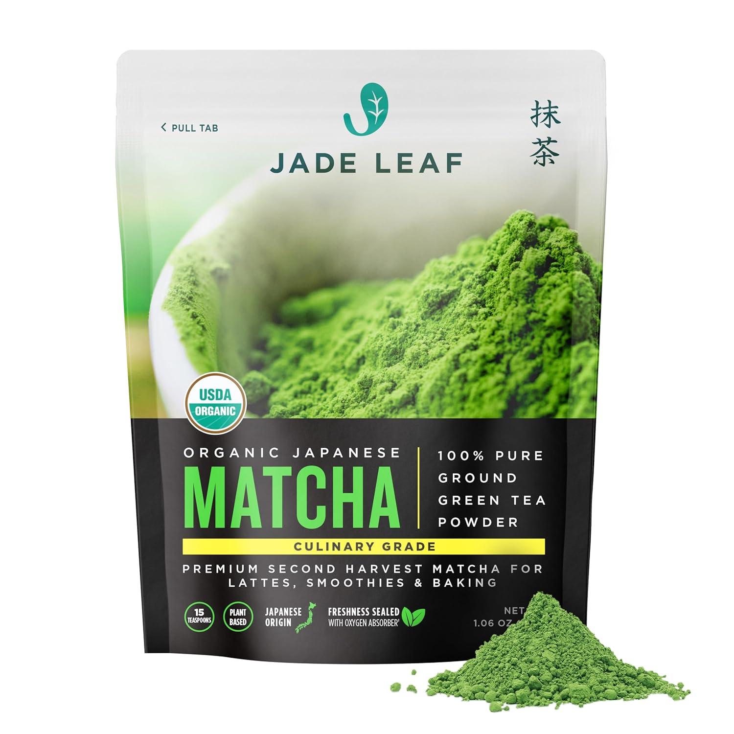 Best Matcha Powder - Jade Leaf Organic Culinary Grade Japanese Matcha Green Tea Powder 1.06 Ounce