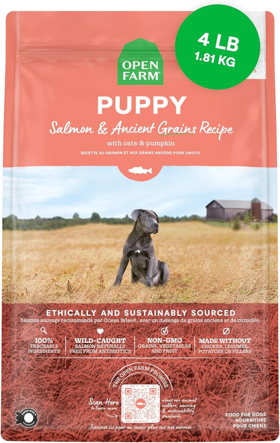 Best Dry Dog Food for Puppies Review - Open Farm Ancient Grains High Protein 90% Animal Based Ingredients🐾