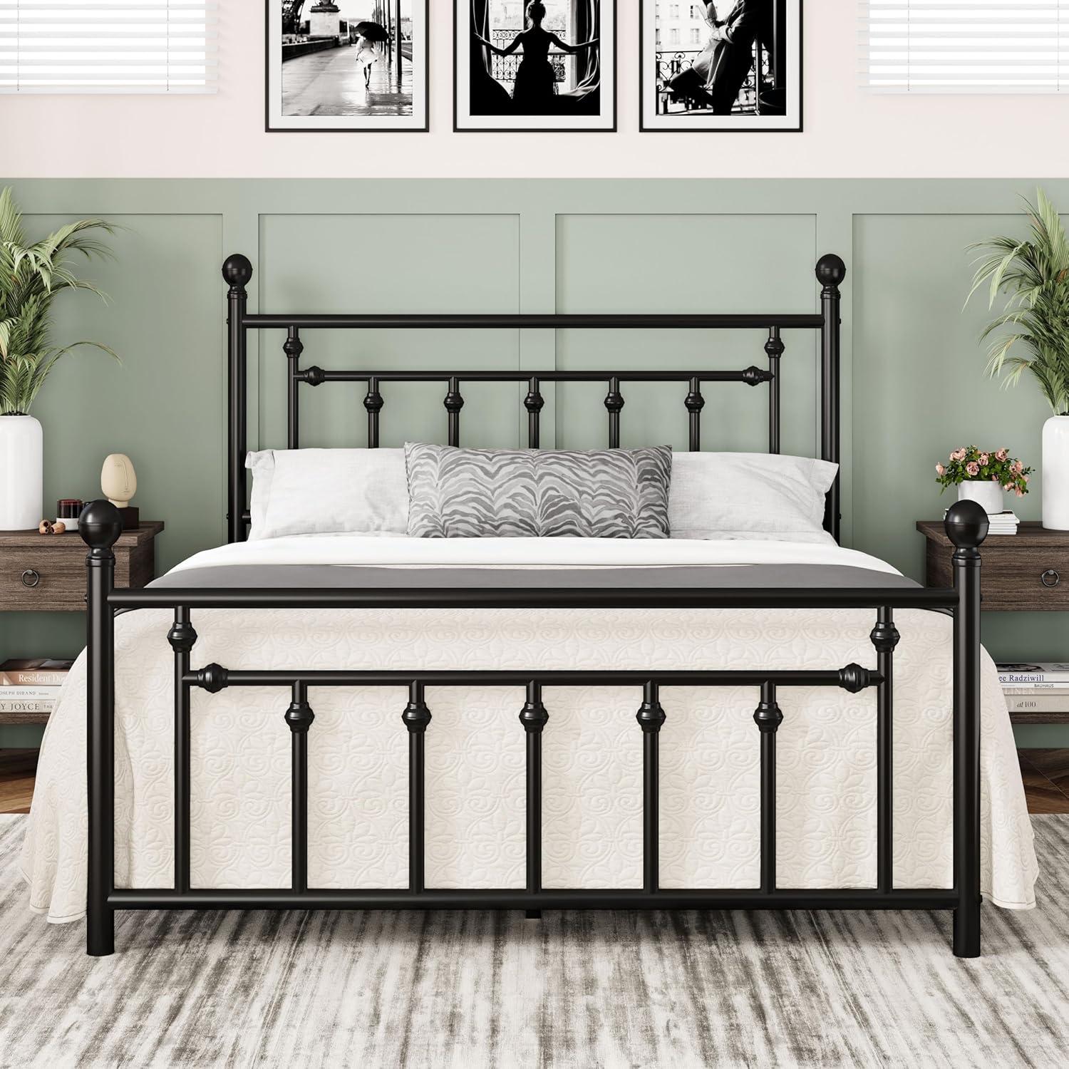 Best Platform Bed - Allewie Queen Size with Victorian Headboard Review