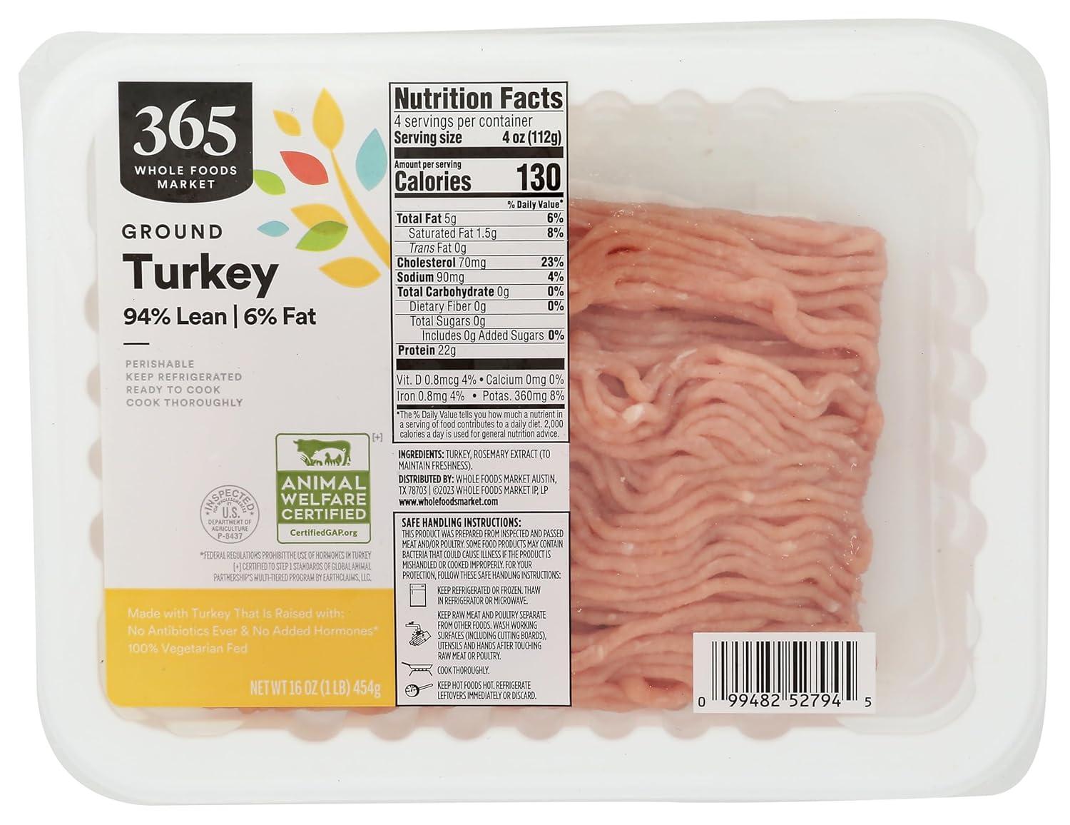Best Top-Rated Ground Turkey - 365 by Whole Foods Market 94/6, 16 OZ Review