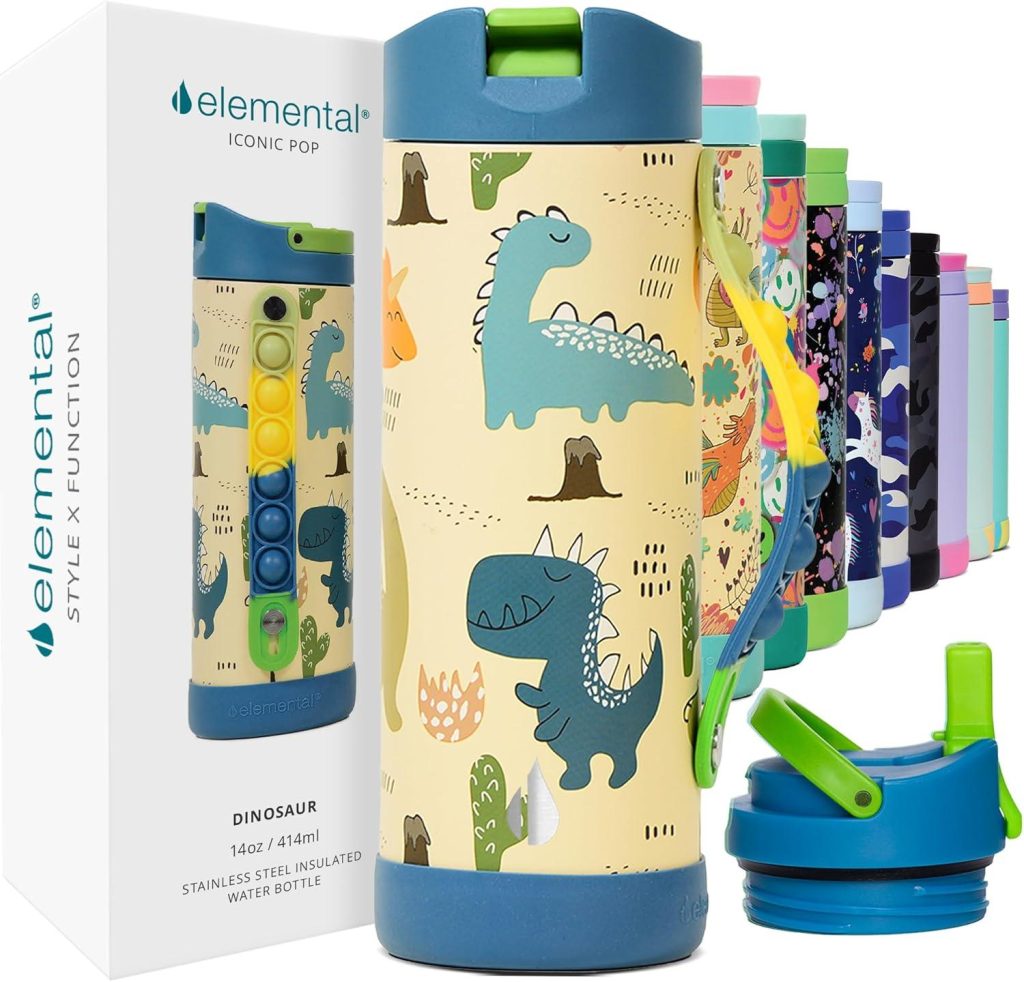 Best Kids Water Bottle – Elemental Iconic 14oz Dinosaur Review