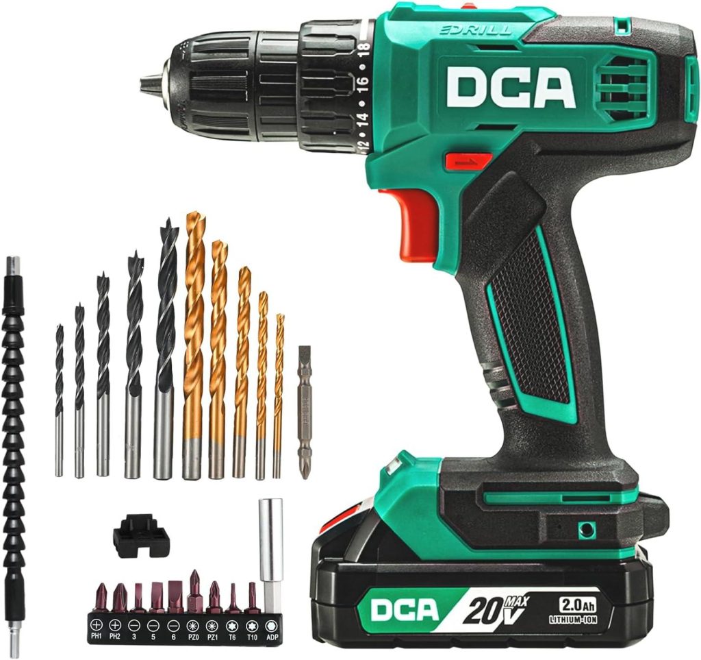 Best Cordless Drill – DCA Cordless Drill Set, 354 in-lbs Torque, 3/8″ Keyless Chuck Review