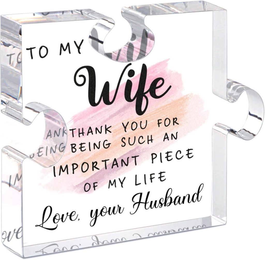 Best Home Decor – LukieJac Gifts for Wife – Romantic Acrylic Puzzle Piece Review