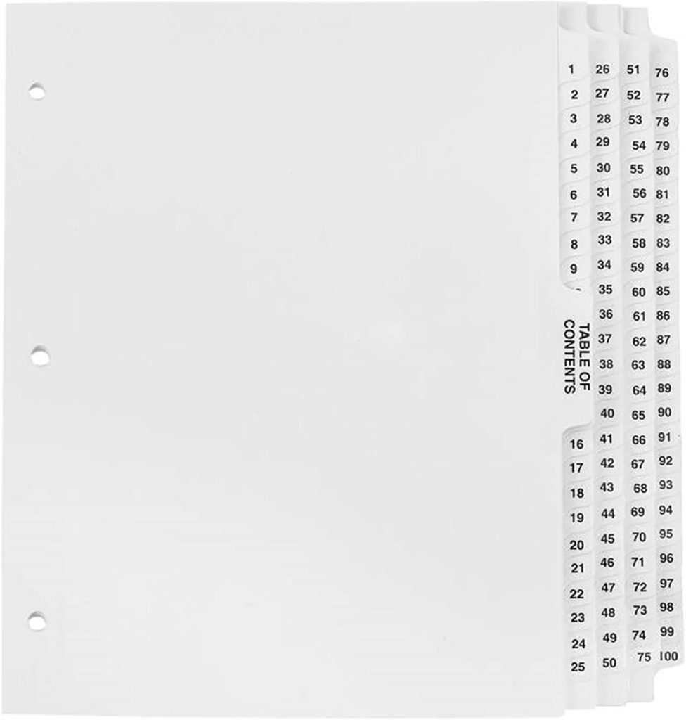 Best Binder Divider – Exhibitindexes® Numbered Dividers 1-100 Review