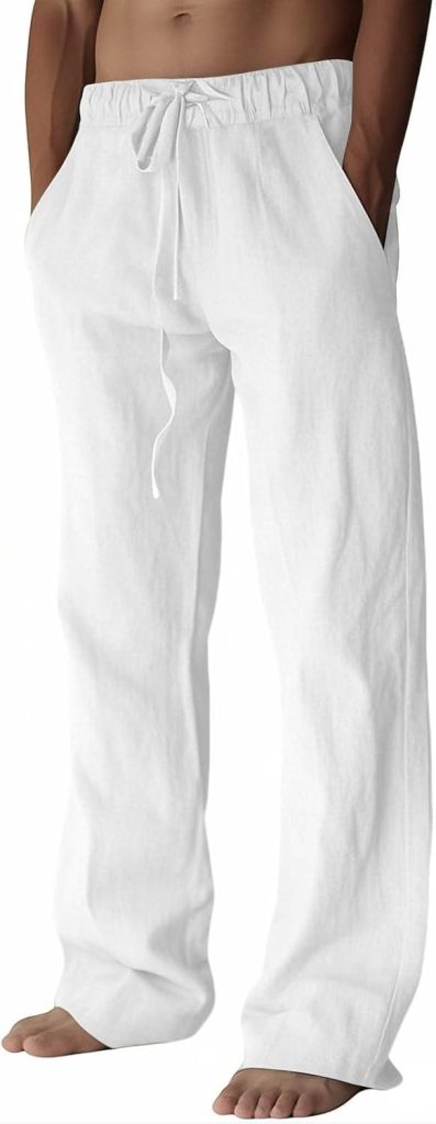 Best Casual Pants – PIDOGYM Mens Cotton Linen Summer Beach Review