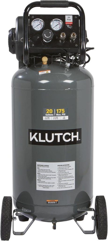 Best Air Compressor – Klutch 20-Gallon 2 HP, 120 Volts, 175 PSI Review