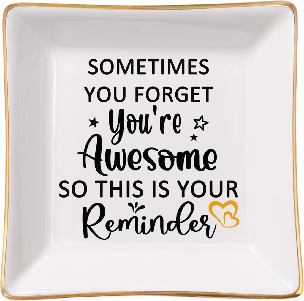 Best Jewelry Dish – Spegiffu Birthday Gifts for Women Jewelry Dish – You are Awesome Gift for Best Friends Review