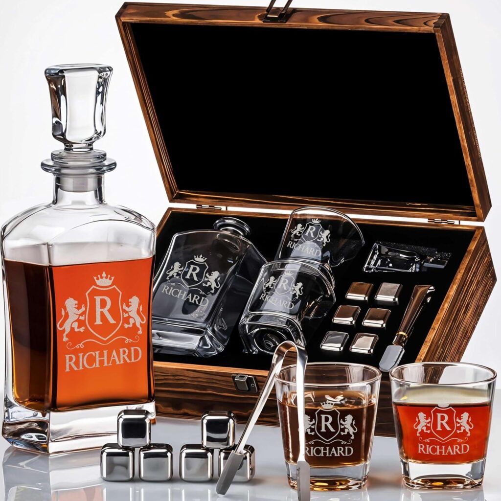 Best Whiskey Decanter – Custom Engraved Monogram Gift Set Review