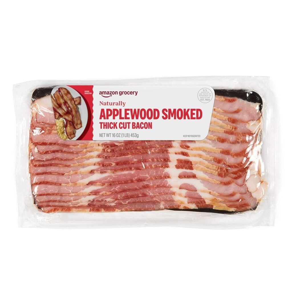 Best Bacon – Amazon Grocery, Naturally Applewood Smoked Thick Cut Bacon, 16 Oz Review