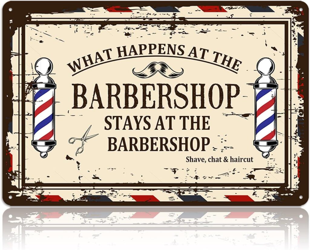Best Home Decor – Barber Shop Decor Accessories – Vintage Barbershop Metal Tin Signs Haircut Wall Art Posters Gifts for Men Review