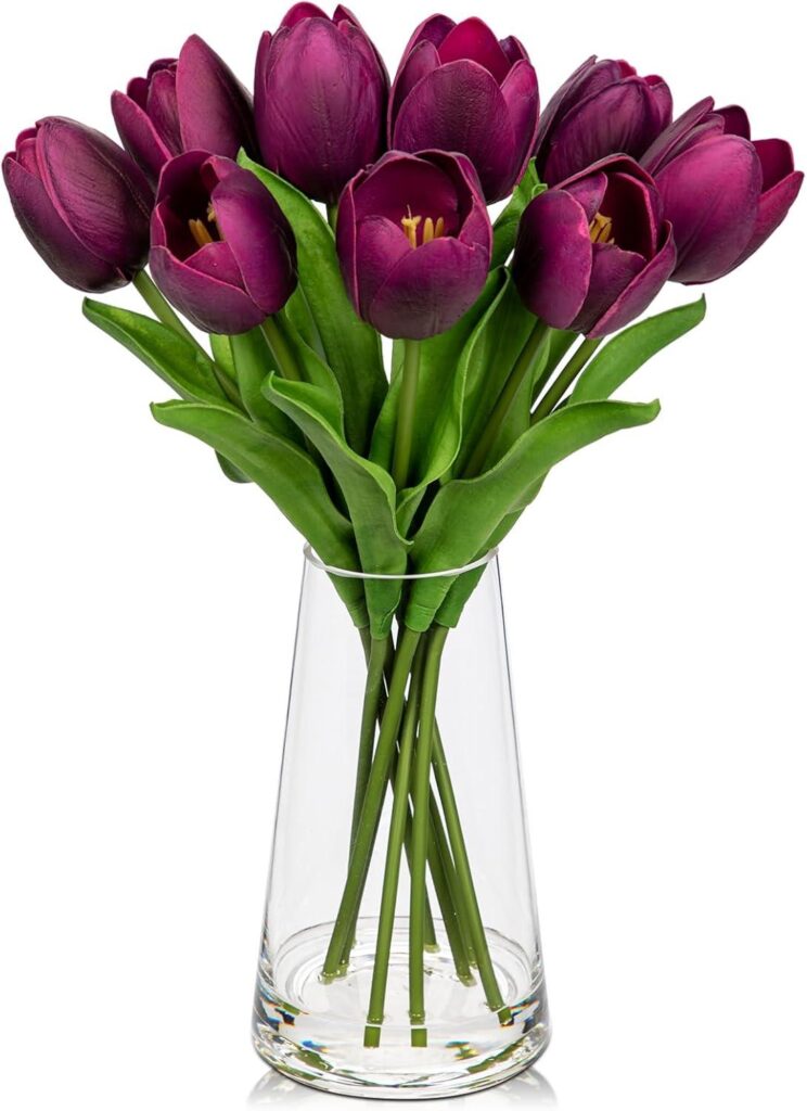 Best Home Décor – Fake Tulips in Glass Vase with Faux Water Review