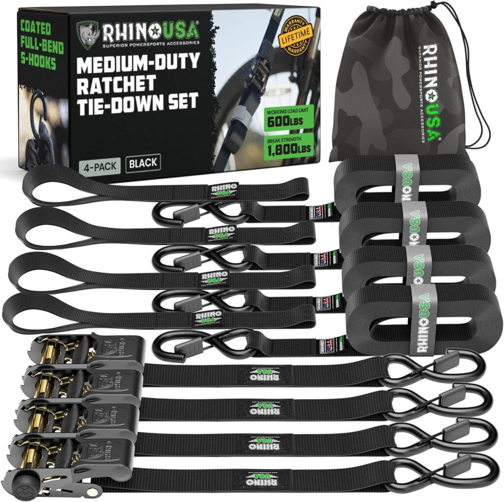 Best Tie Down Straps – Rhino USA Ratchet Straps (4-Pack) Review