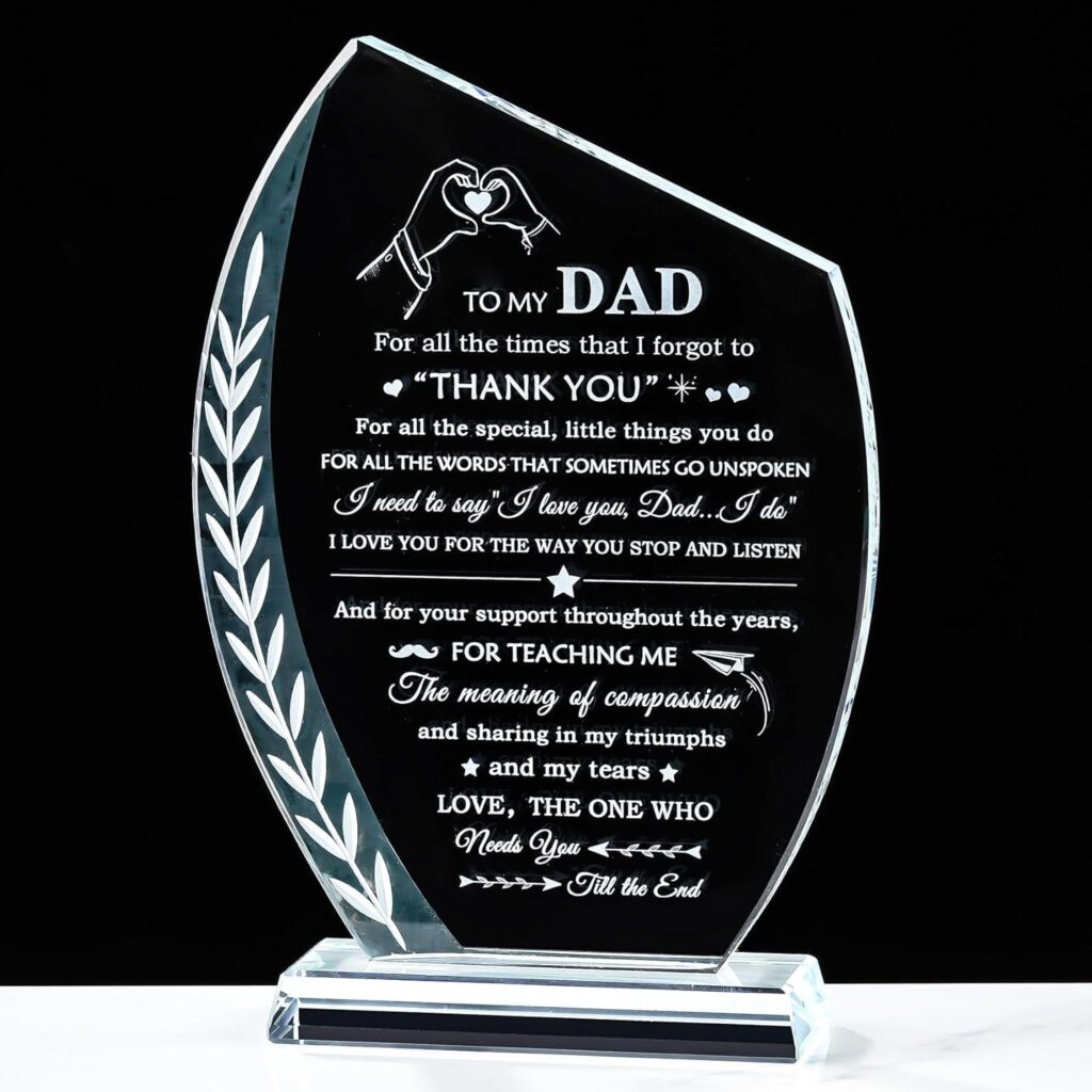 Best Unique Gift – Movdyka Glass Plaque for Dad Review