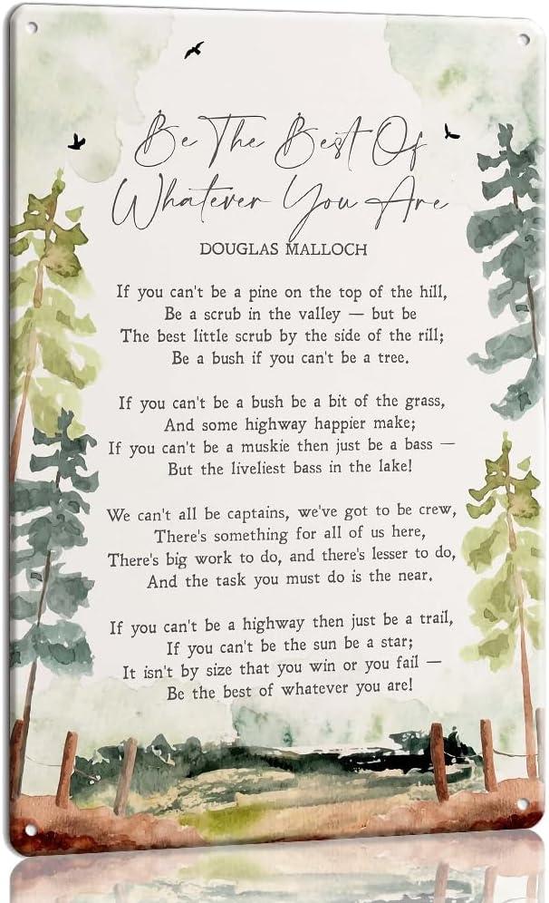 Best Inspirational Decor – Pejinlu Be The Best of Whatever You Are Poem By Douglas Malloch Poem Poster (8×12 inch) Review