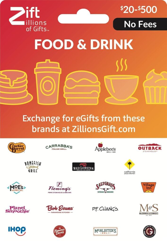 Best Dining Gift Card – Zift Zillions Food & Drink Review