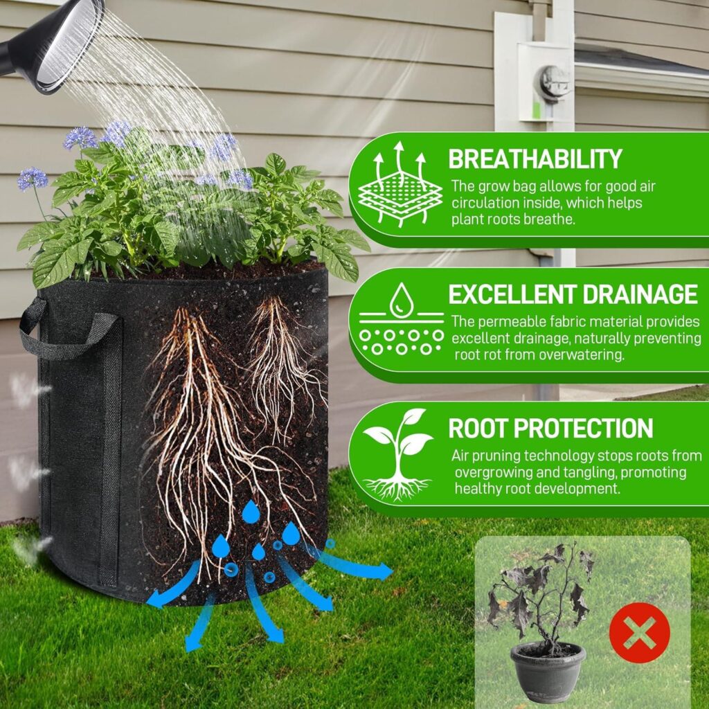Best Potato Grow Bags – 4 Pcs 15 Gallon Planters with Windows Review