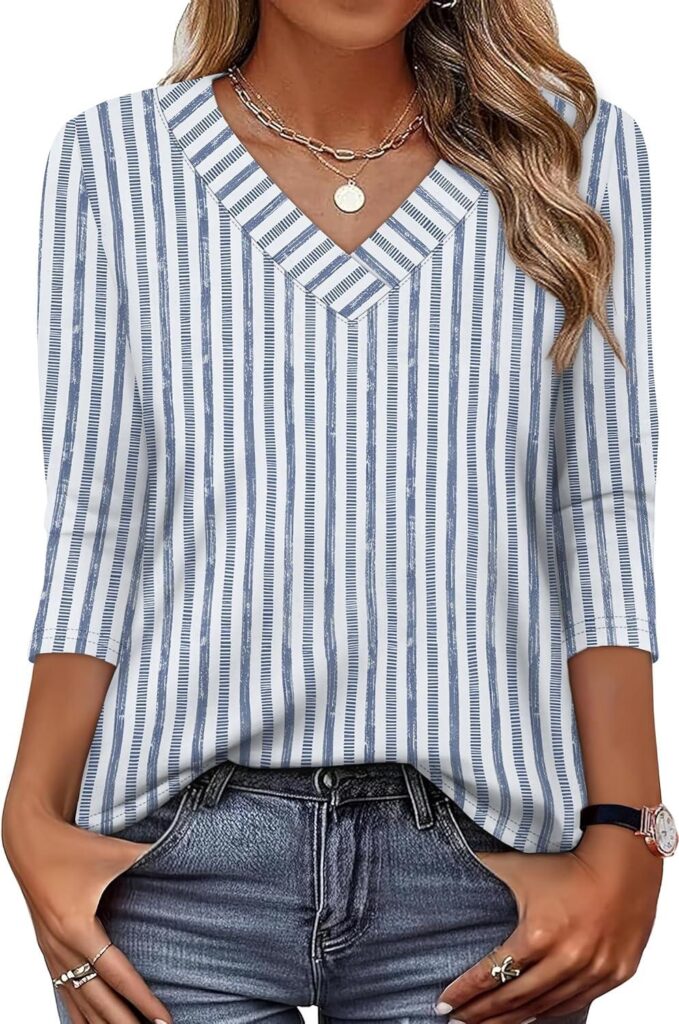Best Women’s Tops – XIEERDUO 3/4 Length V Neck T Shirts Review