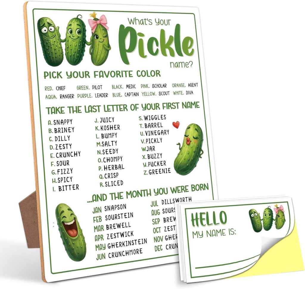 Best Party Game – Pickle Party Decor, What is Your Pickle Name Game Review