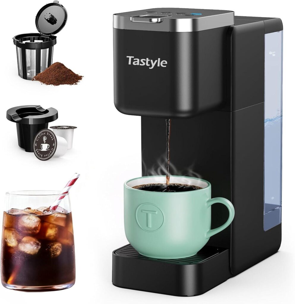 Best Home & Kitchen – Single Serve Coffee Maker, Iced and Hot Coffee Machine for K Cup & Grounds, Compact Design, 40oz Review