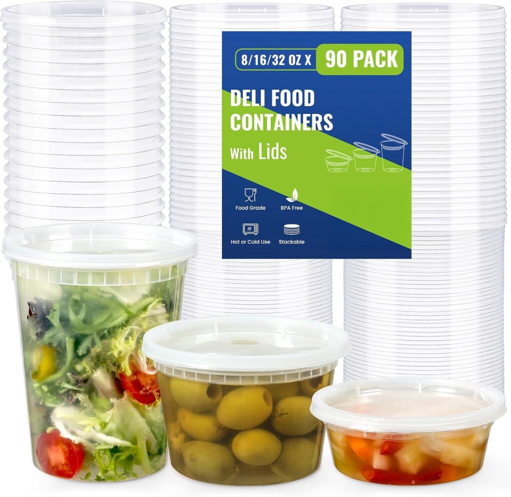 Best Food Storage – 90 Sets Plastic Deli Containers With Lids Review
