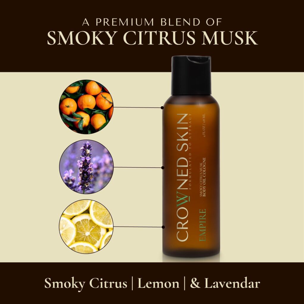 Best Body Oil Cologne – Crowned Skin Empire Men | Smoky Citrus Musk Review